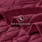 akkialla King/Cal King Quilt Set, Burgundy Lightweight Microfiber Bedspread Coverlet, Boho Geometric Pattern, Soft All-Season Bedding, 3-Piece (1 Quilt, 2 Pillow Shams)