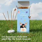 Folkulture Unwind Incense Sticks with Holder (100 Sticks) | Peppermint Incents Stick for Focus,Aromatherapy, Relaxation Gifts for Women | No Charcoal,Organic,Non Toxic, 45 Mins, Slow Burning Insence