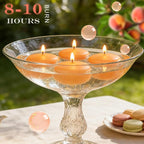 36 Packs 3 Inch Honey Peach Scented Floating Candles, 8-10 Hours Burn Time Sweet Peach Highly Scented Floating Candles for Home, Pool, Bathtub, Relaxation, Party, Centerpiece