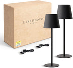 Versa LED Cordless USB-C Re-Chargeable Desk Lamp, 5200mAh Battery Operated 3 Color Temperature 2700K-3000K-3500K and Fingertip Touch On/Off Plus Dimming Two 5in Adj Height Stems in Black (Pack of 2)