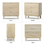 Anmytek 3 Drawer Dresser for Bedroom, Modern Closet Dressers Chest of Drawers, Wood Tall Dresser Storage Dresser Large Nightstand for Bedroom Living Room Hallway Closet, H0113