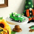 St. Patrick's Day Decorations for Home - Decor for Tiered Tray Metal Farm Truck with 3 Shamrocks Saint Patricks Day Vintage Diecast Pickup Truck Model for Shelf Table Centerpiece Décor 4.8inch