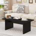 BON AUGURE Black Coffee Table, Modern Coffee Tables for Living Room, Wooden Center Table, Living Room Tables for Home, Office (Black Oak, 43Inch)