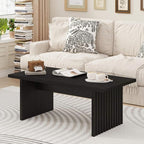 BON AUGURE Black Coffee Table, Modern Coffee Tables for Living Room, Wooden Center Table, Living Room Tables for Home, Office (Black Oak, 43Inch)