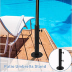 Patio Umbrella Stand Base,Heavy Duty Outdoor Umbrella Holder,Metal Grass Umbrella Ground Stake, Steel Outdoor Umbrella Base for Decks,Patios,Lawn,Docks