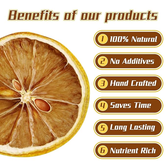 iGAOZM Dehydrated Dried Lemon Slices,7.05oz/200g,No Sugar Added,Natural Dried Lime Slices,Dehydrated Fruit for Cocktails Garnish,Craft Decoration,DIY