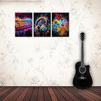Novatique Graffiti Canvas Wall Art Abstract Gaming Wall Art for Bedroom Colorful Gaming Wall Decor Canvas Picture Print for Game Room,20" x 28" x 3pcs
