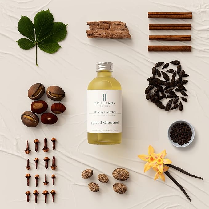 Brilliant Scents Spiced Chestnut Scent | Amber Resin, Cedar, Sandalwood | Luxury Home & Business Scent | Fragrance Oil | 120ML
