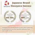 はせがわ（Hasagawa） Hasegawa Hyakurakuko Premium Japanese Sandalwood Incense - Long Type, 40 Sticks with Aluminum Holder, 20-30 Min Burn Time, Made in Japan 線香 百楽香 (Agarwood)