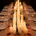 Ivory Pillar Candles Bulk Set of 18，3 Different Lengths 2 x 3/6/8 Inch (6 Each)，Hurricane Candles，Dripless Unscented Smokeless，Gives You a Better Atmosphere When Organizing an Event Party.