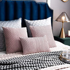 12x20 Pink Throw Pillow Covers: 2 Pack Original Striped Velvet Rectangular Decorative Pillow Cases for Farmhouse Couch