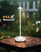 Portable Led Cordless Lamp Table Light 2 Pack, Rechargeable 6000mAh Battery Outdoor Table Lamp for Dinning Restaurant Patio Bedroom Camping, IP54 Waterproof, Dimmable