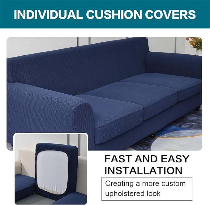 KRFOONN 2 Piece Chair Covers Printed Sofa Covers Couch Covers Washable Armchair Sofa Couch Slipcover Furniture Protector with Elastic Bottom for Living Room (Armchair, 10), Small