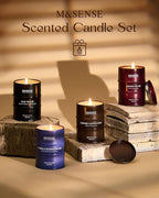 Valentine Candles, Winter Candles Set | Holiday Scented Candles Gift Set | 4 Pack Candles for Home Scented Candle,Cherry Vanilla Oud Sandalwood Coffee Candle,Gift Set for Women and Men,Soy Wax 14 oz