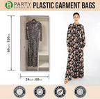 Party Bargains 60x24 Inch Clear Plastic Garment Bags, 50 Pack