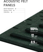 Fluxynara Large Felt Bulletin Board 48" x 36" Cork Board Alternative-12 Pack with 70 Safe Removable Adhesive Tabs, Cork Boards for Walls Cork Board for Home Office Classroom Pin Board- Pine Green