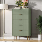 GarveeHome 5 Drawers Dresser for Bedroom, Fluted Dresser Chest of Drawers with Handle, Wood Modern Dressers for Closet, Bedroom Furniture Storage Organizer for Living Room, Hallway