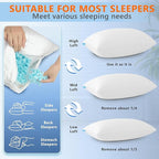 Cooling Memory Foam Pillows Firm and Soft, King Size 1 Pack, Original Adjustable Pillows for Side, Back or Stomach Sleepers with Removable Washable Cover