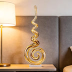 15" Tall Hand-Blown Murano-Style Glass Sculpture Statues Art Ornament Statue Figurines Home Decor Accent Piece Coastal Ocean Nautical Home Decor,Shelf,TV Stand,Tabletop Centerpieces,Wonderful Gift