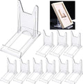 10 Pack Acrylic Book Stand for Display Adjustable Comic Book Holder Stand Portable Clear Easel for Displaying Picture, Sports Cards, Postcard, Magazine, Artworks