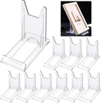 10 Pack Acrylic Book Stand for Display Adjustable Comic Book Holder Stand Portable Clear Easel for Displaying Picture, Sports Cards, Postcard, Magazine, Artworks