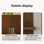 LED Sandstone Wall Decor, 3D Wall Art Sculpture, Simulated Green Plants, Glass Vase & Rabbit Statue, 3 Color Remote Control Light, for Living Room, Bedroom, Hallway(Light Coffee,47.2 * 23.6in)