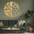 SIGNLEADER Metal Wall Art Decor Abstract Circle Shapes Minimalist Modern Abstract Wall Sculpture Hangings Home Decoration for Living Room, Bedroom, Bathroom, Kitchen, Outdoor - 36" Gold