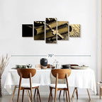 Elephant Stock Bible And Cross Wall Art Multi Piece Canvas - 5 Panel Christian Pictures Decor - Digital Design Canvas Print - Christian Wall Decor - 55" X 24"