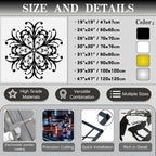 Maclou Geometric Metal Wall Art, Wrought Iron Wall Decor, Metal Scroll Wall Decor, Vintage Farmhouse Wall Hanging for Living Room, Bedroom, Bathroom (White,24"x24" / 60x60cm)