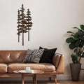 Metal Wall Art Decor Forest Pine Trees Minimalist Iron Tree Design Modern Nature-Inspired Wall Sculpture Hangings Home Decoration for Living Room, Bedroom, Bathroom, Kitchen, Outdoor - 30" Bronze