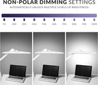 Neatfi Elite HD XL Desk Lamp with Clamp, 1600 Lumens, 22-Inch Wide Head, Non-Polar Dimming, 84 SMD LEDs, 6500K, Task Light for Home, Office, Study Room (Non-CCT with Clamp, White, 22 Inches)