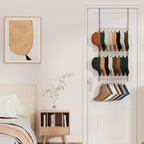 HapiRm Over Door Hat Rack - 3 Tier Wall Mounted Hat Organizer with 16 Hooks and 10 Movable Clips, Baseball Cap Organizer Storage Holds up to 26 Caps for Door, Bedroom, Closet USPTO Patent Pending
