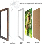Lyeasw 8x10 Picture Frame 15 Pack, Display Pictures 8x10 with Mat or 9x11 without Mat, Brown Rustic Bulk Photo Frames for Wall or Tabletop