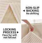 HAOMAIJIA Waterproof Couch Cover for Dogs Washable,Fuzzy Pet Couch Covers for Sofa,Thick Soft Dog Bed Cover Non-Slip Couch Covers for 3 Cushion Couch Sofa Pet Friendly (Off White, 35" x 82")