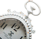 NIKKY HOME Vintage Table Clock, Battery Operated Rustic Distressed Style, Shabby Chic Home Décor for Fireplace Mantel, Shelf, Desktop, Countertop - White