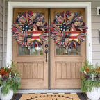250th Anniversary Eagle Wreath, 3D Eagle Wreaths for Front Door, Red White and Blue Patriotic Wreath All-Weather Farmhouse Outdoor Holiday Decoration (C)