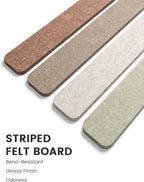 Fluxynara Cork Board Alternative Felt Strip Board 8-Pack 13"x2", Office Pin Board with 50 Push Pins, Adhesive Install for Bedroom Door & Home Office(Boho)