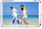 Acrylic Picture Frames, 4x6 inch Clear Double Sided Block Set, Desktop Frameless Magnetic Photo Frame