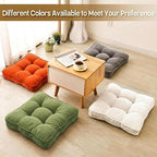 Floor Pillow Set of 2, Memory Foam Floor Cushions for Adults, Large Meditation Pillow for Sitting, 22 x 22 Inches (Square | Green)