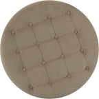 Homepop Home Decor | Button Tufted Velvet Round Storage Ottoman | Ottoman with Storage for Living Room & Bedroom, Fawn Velvet