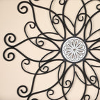 YiLifebes Metal Floral Wall Decor, 18”x18” Metal Flower Scroll Wall Art, Iron Wall Flowers Decoration Iron Floral Sculpture for Living Room Bedroom Bathroom Outdoor Garden, (Flower B)
