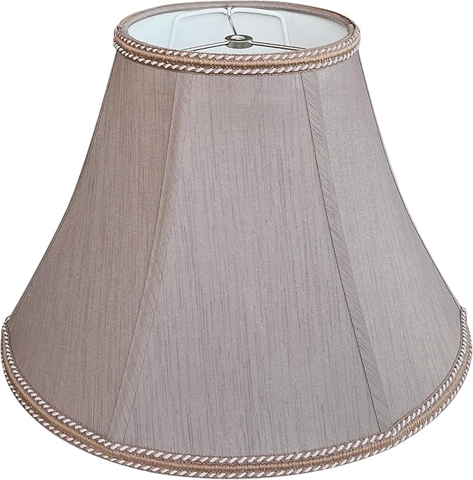 TOOTOO STAR 7" x 15" x 10.5" Fabric Lamp Shade, Royal Style Spider Lampshade, Home Decor Brown Bell Lampshade for Floor Lamp Table Lamp