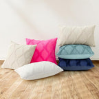 decorUhome Spring Euro Sham Throw Pillow Covers 22x22 Inch Set of 2, Soft Plush Faux Fur Wool Hot Pink Couch Pillow Covers, Decorative Neutral Pillow Cases for Bed Sofa Living Room Valentines Decor