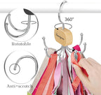 Belt Hanger, Belt Organizer for Closet,Rotatable Tie Rack,Belt Holder,Hanging Closet Storage Hook for Belt, Bra, Tank Top, Tie, Scarf, Purse,2PCS,Natural