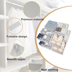 16 Pack Drawer Organizer Clothes, Foldable Fabric Dresser Organizer Closet Organizers and Storage Box for Underwear,Folded Clothes,Baby Clothing,Socks,Bra,Towels,Ties(White)
