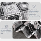 Exclusivo Mezcla Reversible Boho Quilts King Size, Black Bedspreads Lightweight Coverlet All Season Patchwork Quilt Bedding Set with Printed Floral Pattern (1 Quilt, 2 Pillow Shams)
