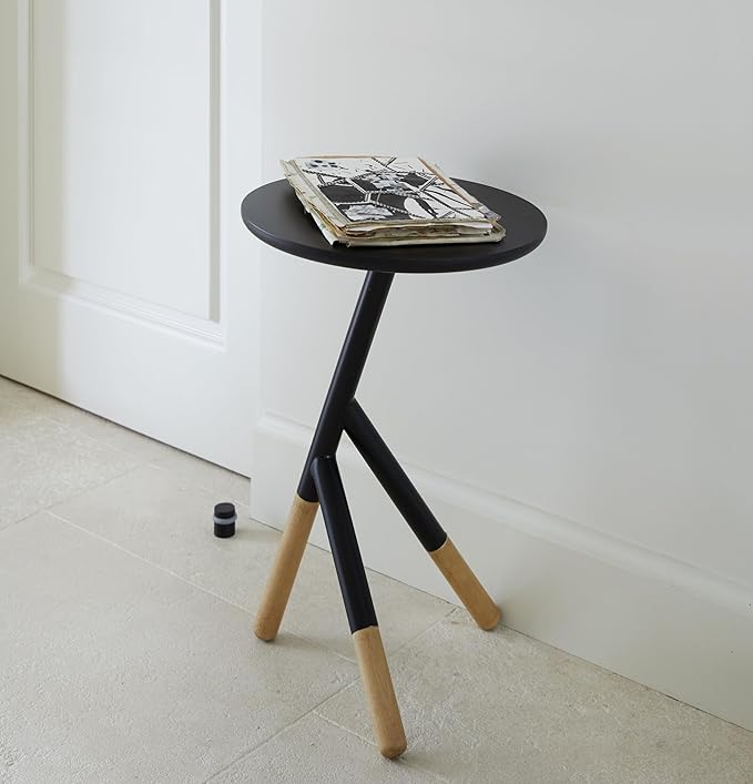 Lili Side Table – Modern Luxury End Table with Wood Top & Stainless Steel Rod Legs, Commercial Grade Quality for Living & Bedrooms