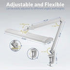 2300 Lumens Ultra Bright LED Desk Lamp – Professional Eye Care Task Light 5 Level Adjustable Brightness & Color Temperature, for Home Office, Architecture, Beauty (CCT, Dimming, White)