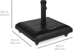 Best Choice Products 81-Pound Heavy Duty Square Concrete Rolling Outdoor Patio Umbrella Base Stand w/Locking Wheels, Handles