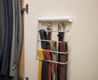 Joseph Joseph Orderly Belt, Tie & Scarf Hanging Rail, Closet Wardrobe Accessory Organizer, 4 Rails Rack Storage, 2 Belt Hooks